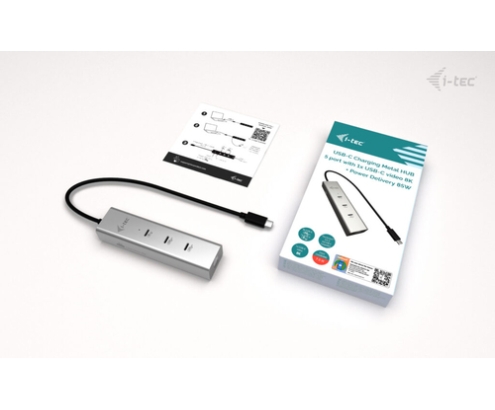 i-tec Metal USB-C Charging HUB 5port with USB-C video 8K + Power Delivery 85W
