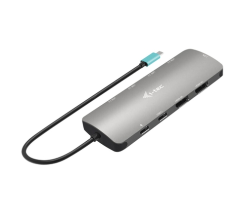 i-tec Metal USB-C Nano 2x Display Docking Station with PD 100 W + Charger 100W