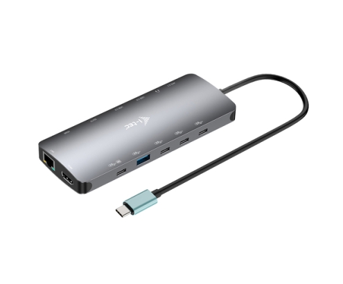 i-tec Metal USB-C Nano 3x Display Dock, 2x HDMI 1x USB-C video with Power Delivery 140W + Universal Charger 140 W