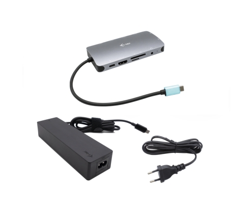 i-tec Metal USB-C Nano Dock HDMI/VGA with LAN + Charger 100W
