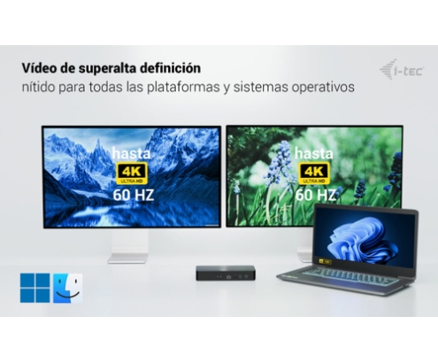 i-tec Universal Intelligent Dual Display Docking Station + Power Delivery 100W