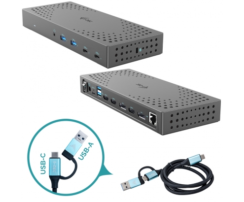 i-tec USB 3.0 / USB-C / Thunderbolt, 3x 4K Docking Station Gen 2 + Power Delivery 100W