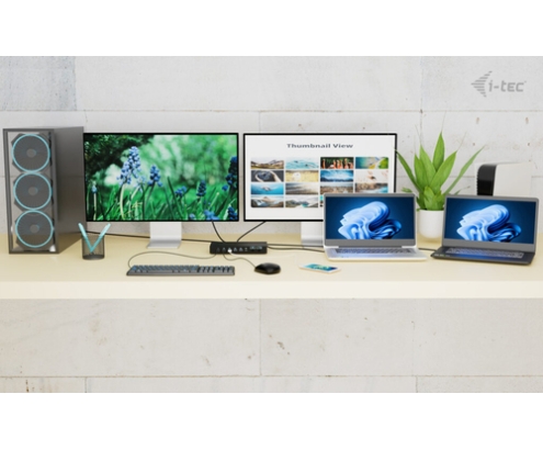 i-tec USB-C KVM Dock PRO for Three Hosts, Dual Video, with 2x Power Delivery, max 92W
