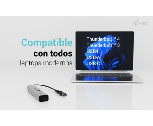 i-tec USB-C/USB-A Charging Metal HUB 7 port (3x USB-C, 4x USB-A)