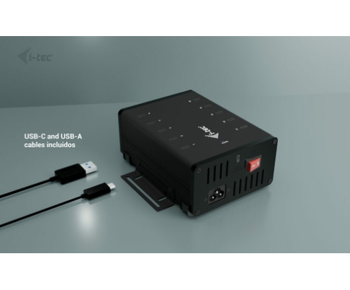 i-tec USB-C/USB-A Metal Charging + data HUB, 15W per port, 10x USB-C