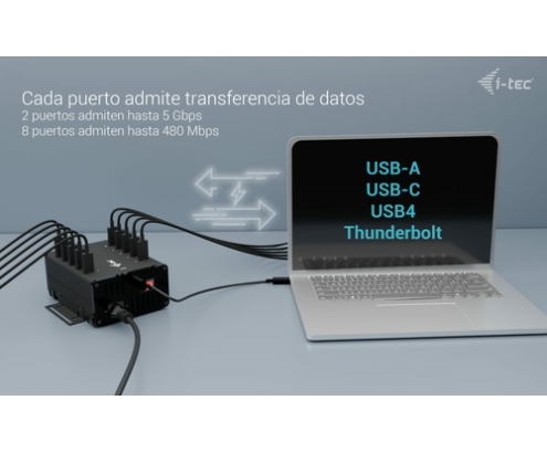 i-tec USB-C/USB-A Metal Charging + data HUB, 15W per port, 10x USB-C