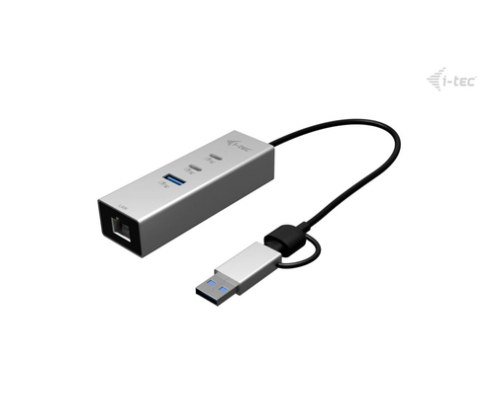 i-tec USB-C/USB-A Metal HUB 3 (2x USB-C, 1x USB-A) Port + 2.5GLAN