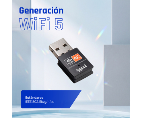 iggual Adaptador USB Wifi 600 Mbps dual 2.4G/5G