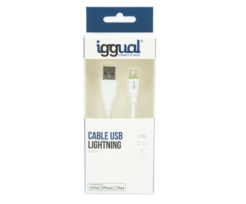 iggual Cable de conector Lightning/USB A 1 m Blanco