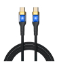 iggual Cable tipo C a tipo C 3A 1 metro trenzado LED