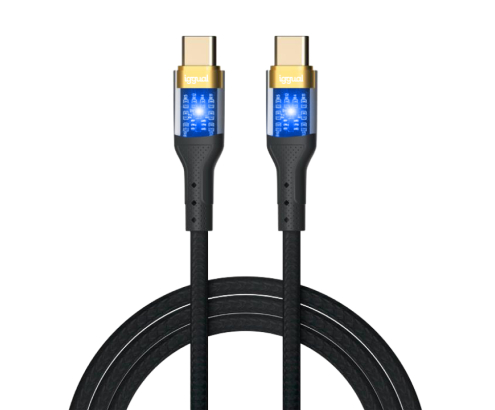 iggual Cable tipo C a tipo C 3A 1 metro trenzado LED
