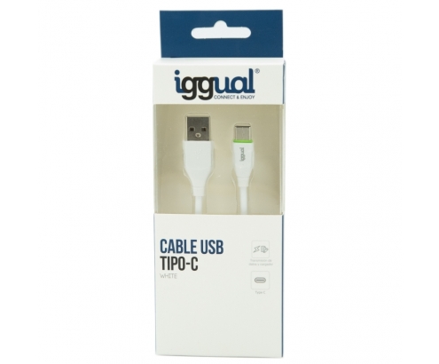 iggual Cable USB A/USB C 1 m Blanco