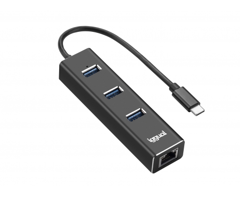 iggual IGG317709 hub de interfaz USB 3.2 Gen 1 (3.1 Gen 1) Type-C 5000 Mbit/s Negro