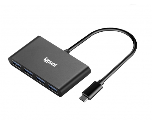 iggual IGG317716 hub de interfaz USB 3.2 Gen 1 (3.1 Gen 1) Type-C 5000 Mbit/s Negro