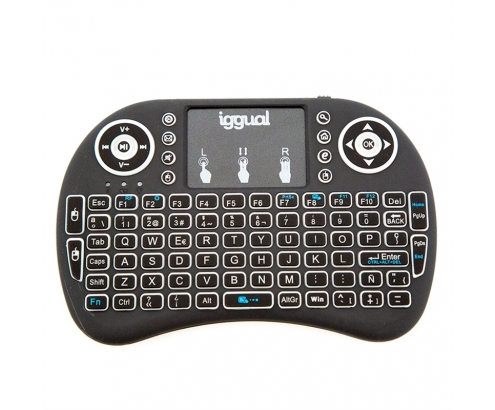 iggual Mini teclado inalambrico con panel tactil negro