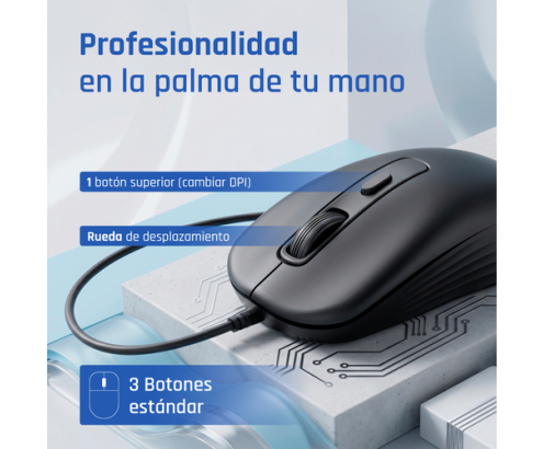 iggual OFFICE-ESSENTIAL-4D 2400DPI ratón Oficina Ambidextro USB tipo A Óptico