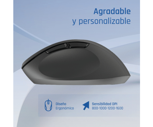 iggual Ratón inalámbrico ERGO-SILENT-6D 1600DPI
