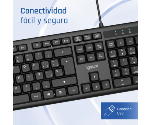 iggual Teclado USB estándar CK-OFFICE-105T negro