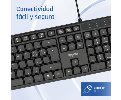 iggual Teclado USB estándar CK-SILENT-105T negro