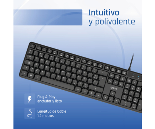 iggual Teclado USB estándar CK-SILENT-105T negro