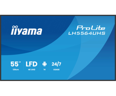 iiyama LH5564UHS-B1AG pantalla de señalización Pantalla plana para señalización digital 139,7 cm (55