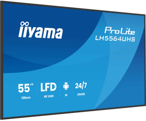 iiyama LH5564UHS-B1AG pantalla de señalización Pantalla plana para señalización digital 139,7 cm (55