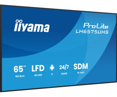 iiyama LH6575UHS-B2AG pantalla de señalización Pantalla plana para señalización digital 163,8 cm (64.5
