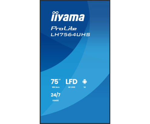 iiyama LH7564UHS-B1AG pantalla de señalización Pantalla plana para señalización digital 190,5 cm (75