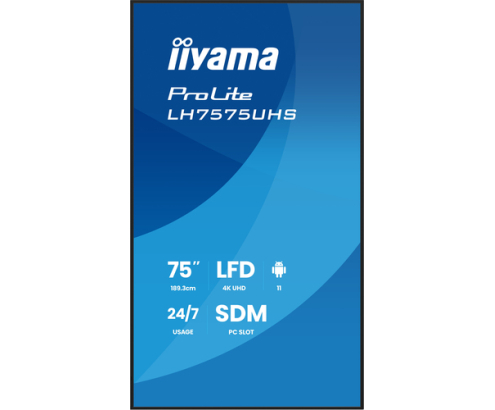 iiyama LH7575UHS-B2AG pantalla de señalización Pantalla plana para señalización digital 190,5 cm (75