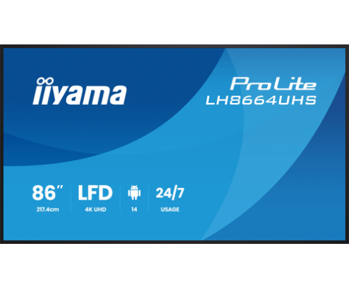iiyama LH8664UHS-B3AG pantalla de señalización Pantalla plana para señalización digital 2,17 m (85.6