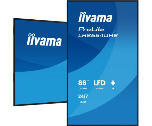 iiyama LH8664UHS-B3AG pantalla de señalización Pantalla plana para señalización digital 2,17 m (85.6