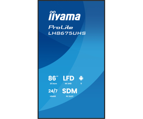 iiyama LH8675UHS-B2AG pantalla de señalización Pantalla plana para señalización digital 2,17 m (85.6