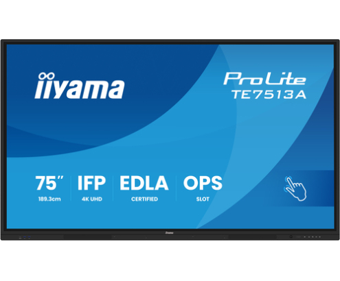 iiyama TE7513A-B2AG pantalla de señalización Panel plano interactivo 190,5 cm (75