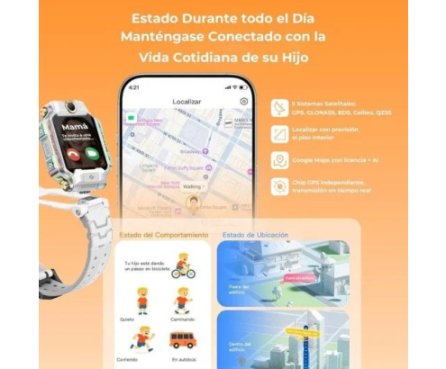 Imoo X10 4G GPS Videollamada 44mm Pantalla HD Blanco Resistencia Agua IP68 SOS Infantil Control parental