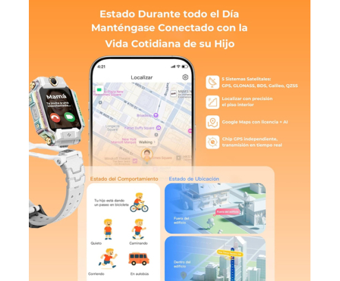 Imoo X10 4G GPS Videollamada 44mm Pantalla HD Rosa Resistencia Agua IP68 SOS Infantil Control parental