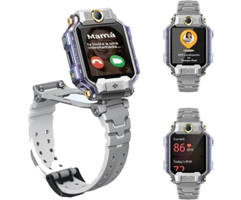 Imoo X10 Reloj Inteligente niño GPS Videollamada 4G 44mm Pantalla HD Gris IP68 SOS Control Parental