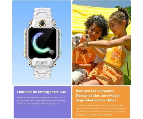 Imoo X10 Reloj Inteligente niño GPS Videollamada 4G 44mm Pantalla HD Gris IP68 SOS Control Parental