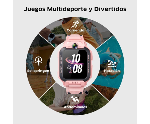 Imoo Z7 4G GPS 44mm Pantalla Dual Rosa Resistencia Agua IPX8 Videollamada Chat Familiar