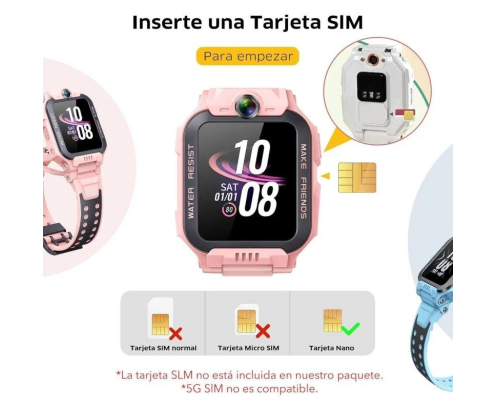Imoo Z7 4G GPS 44mm Pantalla Dual Rosa Resistencia Agua IPX8 Videollamada Chat Familiar
