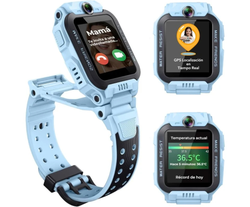 Imoo Z7 4G GPS Videollamada Doble Cámara Azul Resistencia Agua IPX8 Control Parental