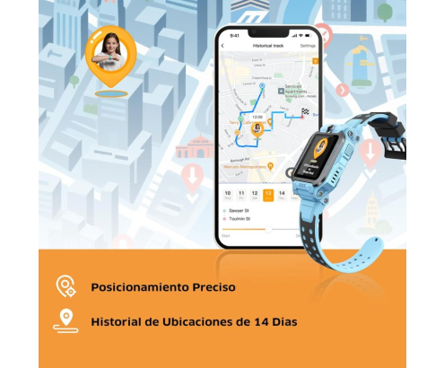 Imoo Z7 4G GPS Videollamada Doble Cámara Azul Resistencia Agua IPX8 Control Parental