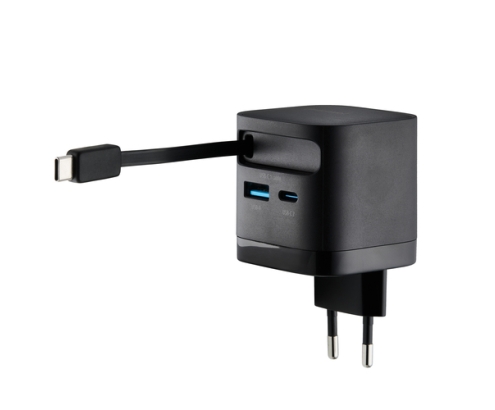 Intenso 7806520 adaptador e inversor de corriente Interior 65 W Negro
