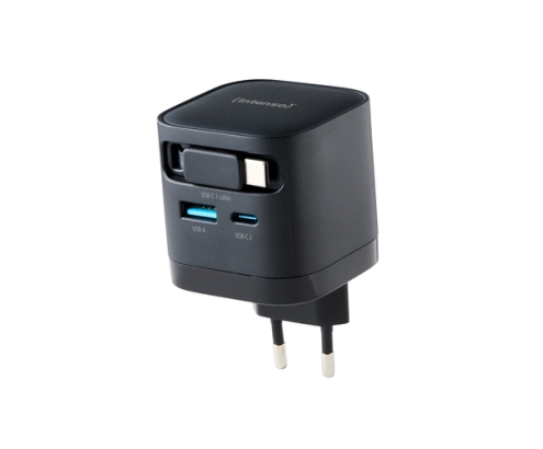 Intenso 7806520 adaptador e inversor de corriente Interior 65 W Negro
