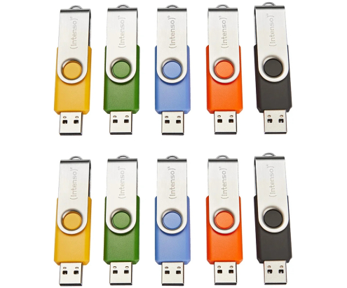 Intenso Basic Line unidad flash USB 4 GB USB tipo A 2.0 Negro, Azul, Verde, Naranja, Amarillo