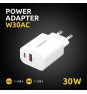 Intenso POWER ADAPTER USB-A/USB-C/7803012 Universal Blanco Corriente alterna Carga rápida Interior