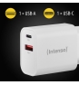 Intenso POWER ADAPTER USB-A/USB-C/7803012 Universal Blanco Corriente alterna Carga rápida Interior