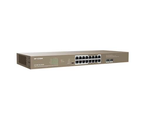 IP-COM Networks G1118P-16-250W switch No administrado Gigabit Ethernet (10/100/1000) Energía sobre Ethernet (PoE) Marrón