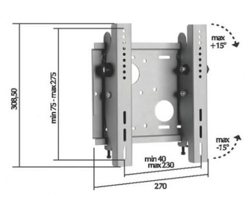 ITB AMOMBMONOPLS soporte para TV Plata
