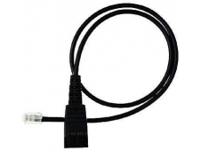 Jabra QD cord, straight, mod plug RJ11, 0,5 m Negro