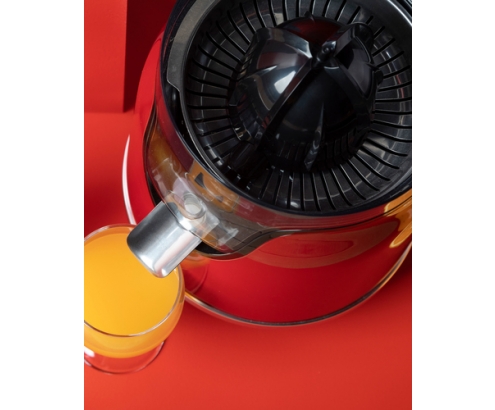 JATA JEEX1059 exprimidor Exprimidor eléctrico con brazo 160 W Rojo, Acero inoxidable